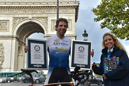British cyclist smashes globe travelling record