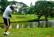 An Ilonggo player is seen playing golf at the Iloilo Golf and Country Club in Sta. Barbara. PHOTO BY RAY TABAFUNDA
