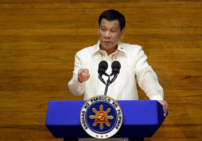 Philippines' Duterte delivers his State of the Nation address at the House of Representatives in Quezon city, Metro Manila