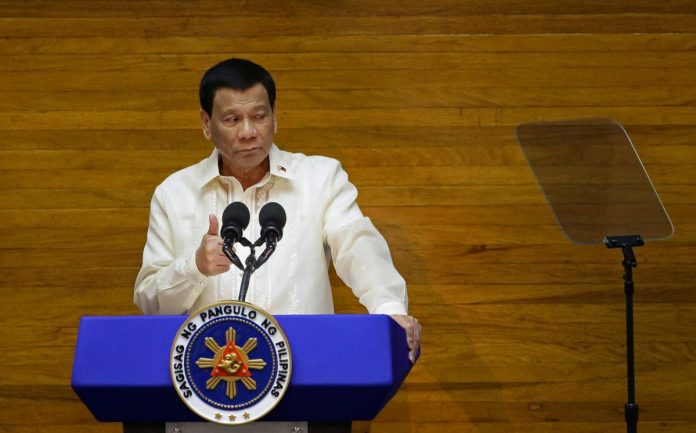 Philippines' Duterte delivers his State of the Nation address at the House of Representatives in Quezon city, Metro Manila
