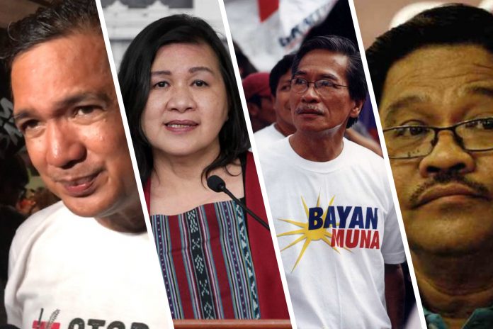 Teodoro Casiño, Liza Maza, Saturnino Ocampo, Rafael Mariano.