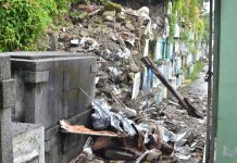 Tanza public cemetery tombs collapse