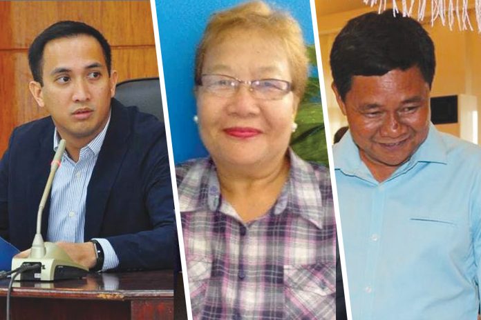 Councilor Powell del Rosario (left), Maria Ubiña-Fabiaña (center) and Vice Mayor Erwin Sicad
