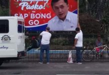 Silay City LGU takes down Bong Go’s ‘Maligayang Pasko’ billboard in plaza