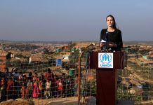 Impassioned Angelina Jolie visits Rohingya camps
