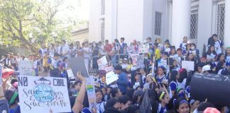 Around 2,000 youth join the “Youth Strike for Negros” rally at the Provincial Capitol Grounds in Bacolod City on Wednesday, March 6. CONTRIBUTED PHOTO