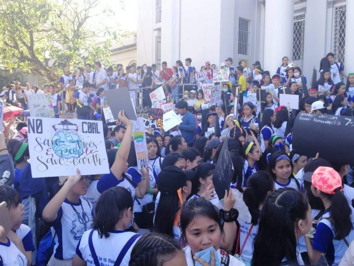 Negros Occidental coal-free Around 2,000 youth join the “Youth Strike for Negros” rally at the Provincial Capitol Grounds in Bacolod City on Wednesday, March 6. CONTRIBUTED PHOTO