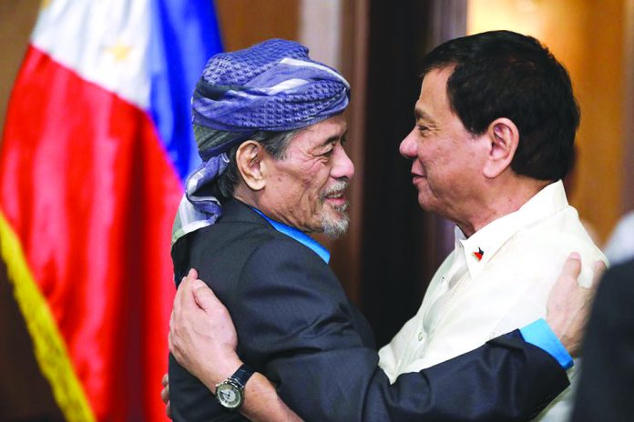 President Rodrigo Duterte and Nur Misuari