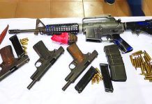 Guns, bullets seized