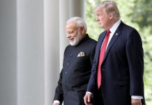 Trump blasts India’s ‘unacceptable’ tariffs Indian Prime Minister Narendra Modi and American President Donald Trump, seen here in 2017, have had cordial ties but their countries are currently at odds over trade. GETTY IMAGES