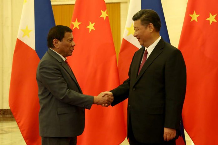 President Rodrigo Duterte and Chinese President Xi Jinping President Rodrigo Duterte recalls his bilateral meeting with Chinese President Xi Jinping where the latter threatens for trouble if the Philippines will push ahead with drilling oil in the disputed part of the West Philippines Sea. ABS-CBN NEWS