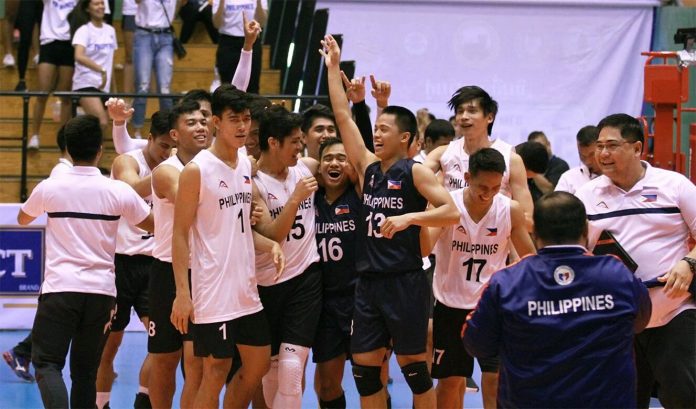 2019 Thailand Open Sealect Tuna Championships Philippines The national men’s volleyball team rejoices after a third place finish in the 2019 Thailand Open Sealect Tuna Championships. SPORTS VISION PHOTO