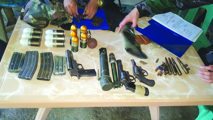 Barangay Buhang, Hamtic, Antique Guns Ammos Police seized these weapons from 53-year-old Hilarion Combong in Barangay Buhang, Hamtic, Antique on Friday, July 5. STEPHEN LOUIE CHECA/PN