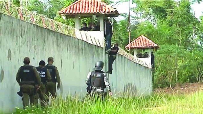 Brazil jail riot A heavy police presence and billowing smoke were both seen at the prison. BBC