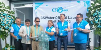 From left: Engr. Andrew Margarico, General Manager of CS Water Iloilo; Atty. Felizardo Amigable, Vice Mayor of Janiuay; Bienvenido Margarico, Mayor of Janiuay; Sharon Rose Brasileño, General Manager of Janiuay Water District; Oliver Y. Tan, Managing Director of CS Water Iloilo; and Jose Antonio Soler, President of CS Water Iloilo.