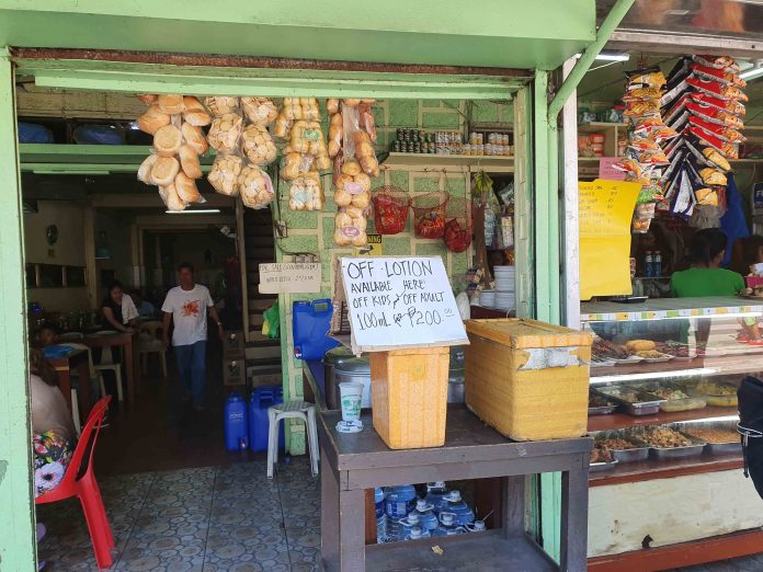 Fake Off Lotion This karinderia in Aklan’s capital town Kalibo sells mosquito repellants. The Department of Trade and Industry is warning consumers in Aklan against fake mosquito repellent products proliferating in the province. JUN AGUIRRE/PN
