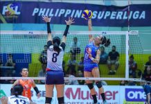 Petron dominates Generika-Ayala in PH Superliga Ilongga Fiola Ceballos of Generika-Ayala Lifesavers dumps the ball against the defense of fellow Ilongga Aiza Maizo-Pontillas of Petron Blaze Spikers. PSL PHOTO
