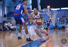 Iloilo United Royals’ Jasper Parker is held by the defense. MPBL