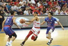 San Beda, Lyceum prevail in NCAA basketball opener San Beda University Red Lions’ James Canlas runs away with the ball. SPIN PH