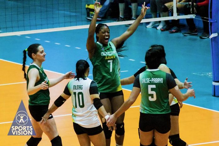 Jenelle Jordan and PacificTown Army Lady Troopers Jenelle Jordan and PacificTown Army Lady Troopers reach the semifinals of the Premier Volleyball League Season 3 Reinforced Conference. SPORTS VISION