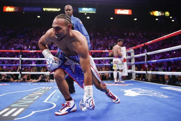 Keith Thurman Keith Thurman takes his time to get up after being knocked down by Manny Pacquiao in the first round of their recent match. AP