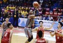 NCAA caging: Lyceum rallies past San Sebastian PHOTO: Lyceum Pirates Jayson David floats for an inside basket against the San Sebastian College Stags defense. SPIN.PH