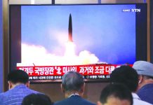 N. Korea fires 2 short-range ballistic missiles People watch a TV showing a file image of North Korea's missile launch during a news program at the Seoul Railway Station in Seoul, South Korea, Wednesday, July 31, 2019. AP
