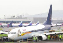 SpiceJet plane blocking Mumbai runway moved A SpiceJet Boeing 737-800 airplane is seen after it overshot the runway while landing due to heavy rains at an airport in Mumbai, India July 2, 2019. REUTERS