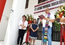 NEW PROVINCIAL TOURISM OFFICE. (From left) Antique Gov. Rhodora Cadiao and Acting Provincial Tourism Officer Cheryl Lynn Quanico join Rev. Fr. Fortunato Abiera during the blessing and inauguration of the new Antique Provincial Tourism Office in San Jose de Buenavista on Thursday (August 1, 2019). The tourism office is worth PHP10 million, which came from Buhay Partylist. PNA