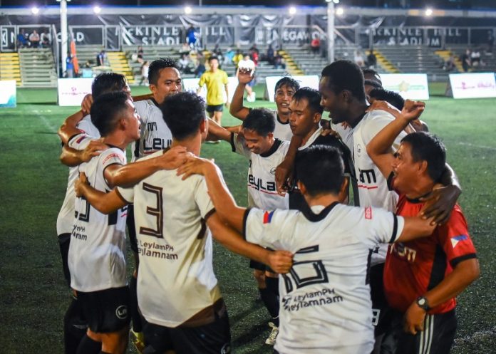 Cebu Leylam F.C. Niños Cebu Leylam F.C. Niños huddled up after ruling the inaugural Philam Vitality KAMPEON 7s Cup. CONTRIBUTED PHOTO
