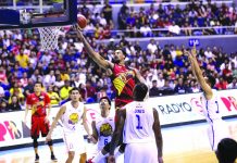 San Miguel Beer levels PBA Comm finals at 2-2 San Miguel Beermen’s Chris McCullough threads the TNT KaTropa defense for a layup. PBA PHOTO