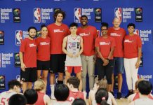 Basketball Without Borders: Negros’ Alarcon MVP in Tokyo Negrense Harold Alarcon received his Boys All Stars Games MVP while being flanked by NBA players Robin Lopez of Milwuakee Bucks and Kevon Looney of the Golden State Warriors. NBA PHOTO