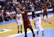 San Mig eyes 3-2 edge in PBA’s Game 5 San Miguel Beermen’s June Mar Fajardo evades the defense of TNT KaTropa’s Jeth Troy Rosario for an easy inside basket in Game 4 of the 2019 Honda PBA Commissioner’s Cup finals on Sunday. PBA PHOTO