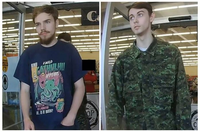Canada police find two bodies of ‘teen fugitives’ Kam McLeod, 19 and Bryer Schmegelsky, 18, suspects in the murder of an Australian tourist and his American girlfriend in northern British Columbia, and charged with the second-degree murder of Leonard Dyck, are seen in a combination of still images from undated CCTV taken in Meadow Lake, Saskatchewan and released by the Royal Canadian Mounted Police July 26, 2019. MANITOBA RCMP VIA REUTERS