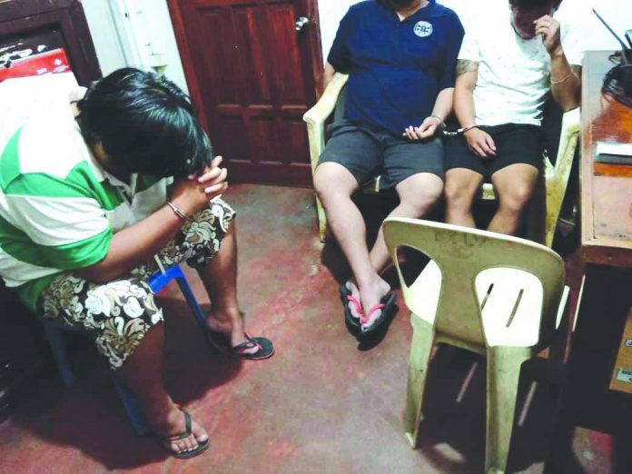 Lean Dave Angelo and brothers Denden and Ralph Galve Shabu Lean Dave Angelo and brothers Denden and Ralph Galve were arrested in an entrapment operation in Barangay Our Lady of Lourdes, Jaro, Iloilo City on Aug. 26. CONTRIBUTED PHOTOS