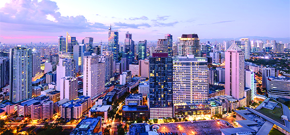 Makati City Buildings An aerial view of Makati City, the financial center of the Philippines. Foreign investments are up a whopping 348 percent between January to July, while local investments increased slightly by 2.7 percent. ORANGETRANSLATIONS.COM