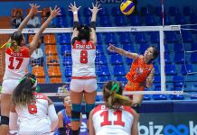 Generika downs Cignal in Superliga Bacolodnon Patty Jane Orendain of Generika-Ayala Lifesavers scores against the defense of Guimarasnon Jovelyn Gonzaga of Cignal HD Spikers. PSL PHOTO