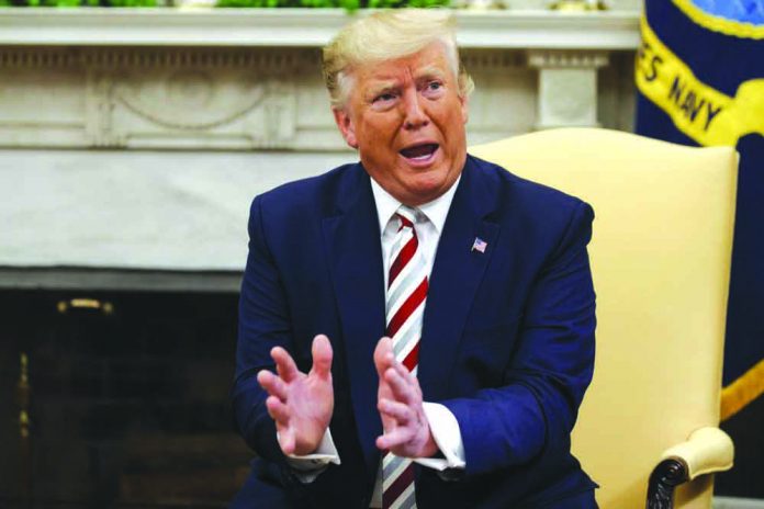 President Donald Trump President Donald Trump speaks during a meeting with Romanian President Klaus Iohannis in the Oval Office of the White House, Tuesday, Aug. 20, 2019, in Washington. AP