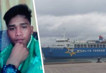 The 22-year-old Rommel Layson (left) is believed to have committed suicide after jumping off Starlite Ferry into the Sibuyan Sea around 10:40 a.m. on Thursday. GLENN BEUP