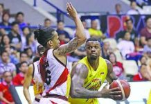 Terrence Jones and the TNT KaTropa will face Chris Ross and the San Miguel Beermen in the 2019 PBA Commissioner’s Cup finals. PBA PHOTO