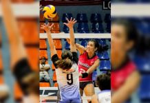 Creamline Cool Smashers’ Alyssa Valdez fires one against the defense of Bali Pure Water Defenders. SPORTS VISION PHOTO