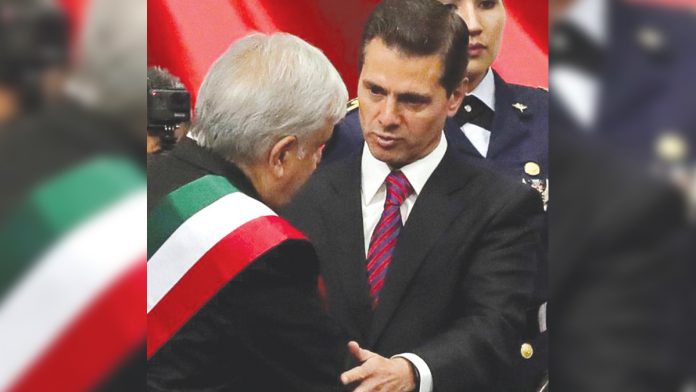 Andres Manuel Lopez Obrador Mexico's new President Andres Manuel Lopez Obrador is congratulated by former President Enrique Pena Nieto during his inauguration ceremony in congress, Mexico City, Mexico in this Dec. 1, 2018 file photo. REUTERS