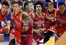 Arthur dela Cruz, LA Tenorio, Gregory Slaughter, Japeth Aguilar, Stanley Pringle, and Earl Scottie Thompson. TIEBREAKER TIMES PHOTO