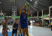 Ateneo de Iloilo’s Meg Alurin positions himself down low for an inside hit. PHOTO COURTESY OF PAOLA PET