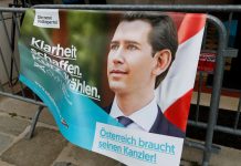 Austria votes in snap parliamentary poll An election poster depicting the head of Peoples Party and former chancellor Sebastian Kurz is seen, as he attends the final election rally ahead of the parliamentary election in Vienna, Austria on Sept. 27. REUTERS/LEONHARD FOEGER