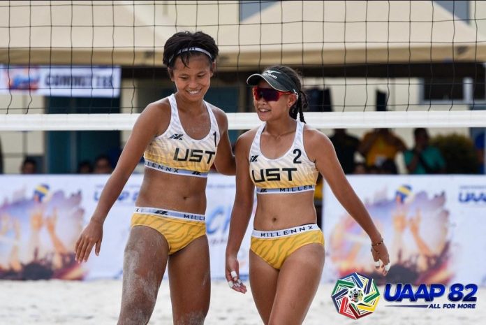 Babylove Barbon and Gen Eslaplor University of Santo Tomas Golden Tigresses’ Babylove Barbon and Gen Eslaplor. UAAP PHOTO