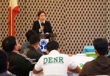 DENR 6 strengthens ENR frontliners Enforcement Division (ED) Chief June Melissa C. Garol gives a message during the ENR Frontline and Basic Courses roll out held at The Venue Hotel, San Jose de Buenavista, Antique from August 27-31, 2019.