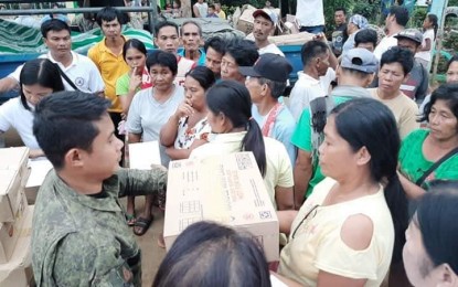 Escalante City, Negros Occidental Hundreds of residents of two remote villages in Escalante City, Negros Occidental receive assistance from the Philippine Army and the city government. PHOTO COURTESY OF 79IB, PHILIPPINE ARMY