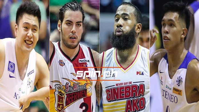 George Isaac Go, Christian Standhardinger, Stanley Pringle, and Ferdinand “Thirdy” Ravena III. SPIN.PH PHOTO