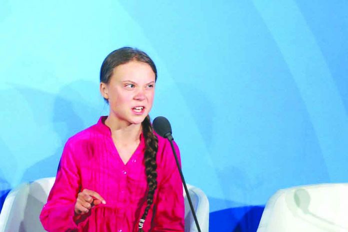 Greta Thunberg Environmental activist Greta Thunberg, of Sweden, addresses the Climate Action Summit in the United Nations General Assembly, at U.N. headquarters, Sept. 23, 2019. AP
